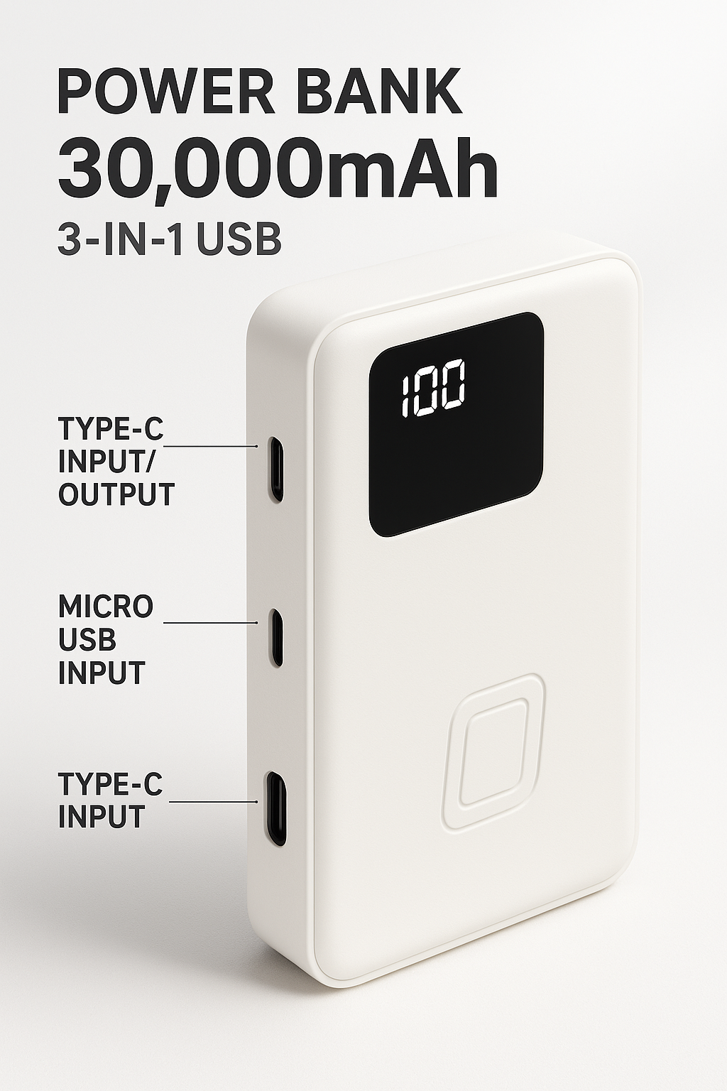 Cargador Portatil - Batería Externa De Carga Rapida - Power Bank 30.000mAh
